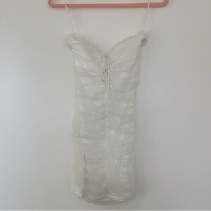 Princess Polly Ayesha mini strapless dress in white with a lacing detail size 2